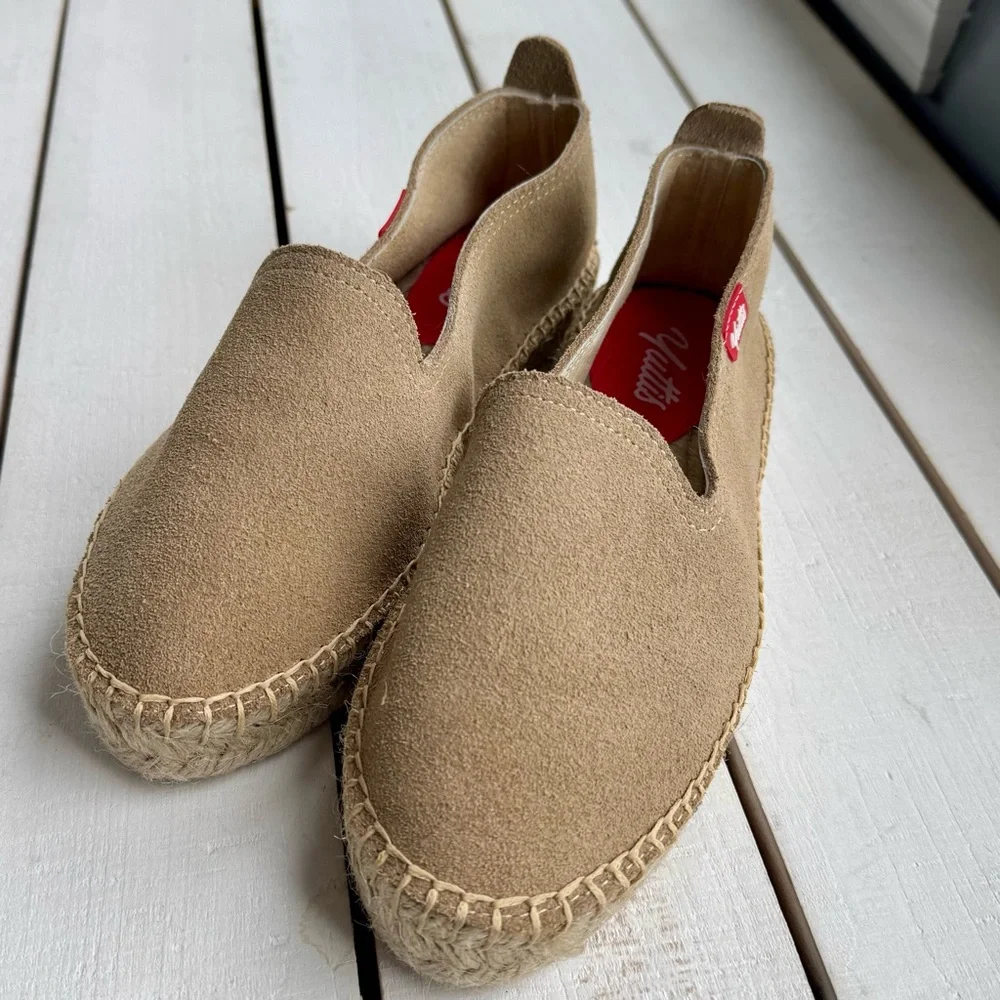 NWOT Women's Taupe Suede Espadrille Slip-Ons